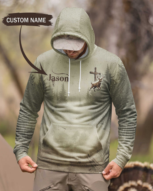 BlueJose I Like Hunting And Believe In Jesus Personalized Hunting 3D Shirt