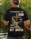 BlueJose I'm Blessed By God And Obsessed By Duck Shirt, Personalized Hunting 3D Shirt
