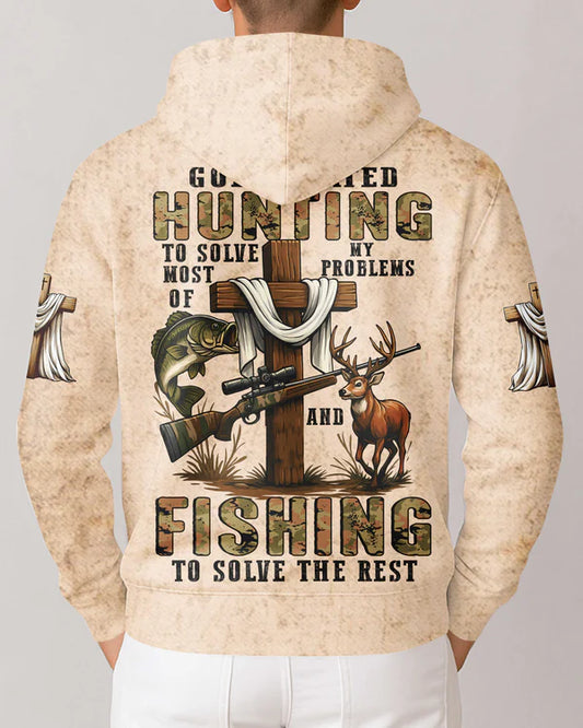 BlueJose God Created Hunting To Solve Most Of My Problems And Fishing Shirt, Personalized Hunting 3D Shirt