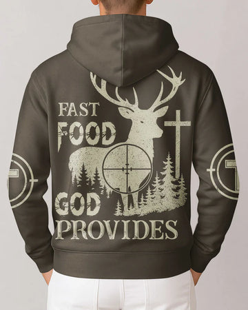 BlueJose Fast Food God Provides Shirt, Personalized Hunting 3D Shirt