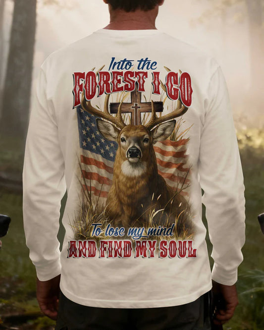 BlueJose Into The Forest I Go To Lose My Mind And Find My Soul, Personalized Hunting 3D Shirt