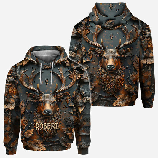 BlueJose Cool Deer Personalized Hunting All Over Shirt, Personalized 3D Hoodie For Hunting Lover