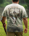 BlueJose The Woods Calm My Mind Shirt, Personalized Hunting 3D Shirt