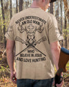 BlueJose Never Underestimate An Old Man Who Believe In Jesus And Love Hunting Shirt, Personalized Hunting 3D Shirt - Beige