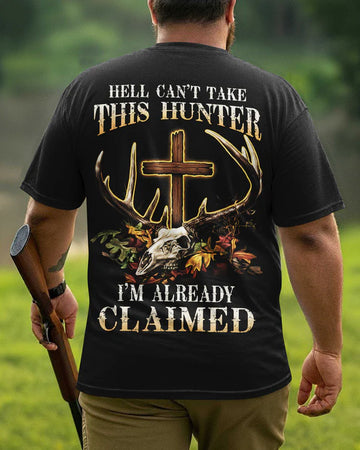 BlueJose Hell Can't Take This Hunter Shirt, Personalized Hunting 3D Shirt - Black
