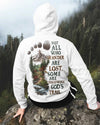 BlueJose Not All Who Wander Are Lost  Personalized Hiking Shirt - White
