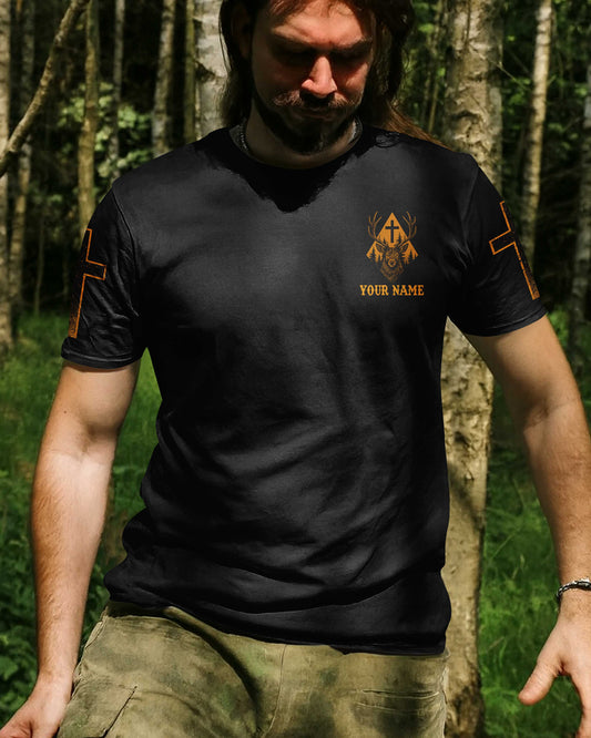 BlueJose Through Every Hunt And Every Storm I Walk By Faith And Not By Sight Shirt, Personalized Hunting 3D Shirt