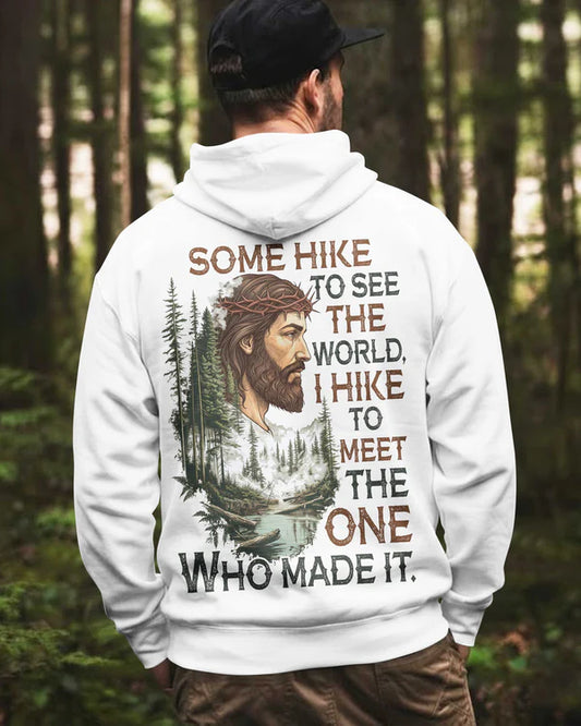BlueJose Some Hike To See The World Personalized Hiking Shirt - White