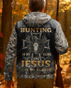 BlueJose Hunting In My Veins And Jesus In My Heart Shirt, Personalized Hunting 3D Shirt