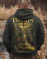 BlueJose I Don't Need Therapy I Just Need To Go Hunting Shirt, Personalized Hunting 3D Shirt