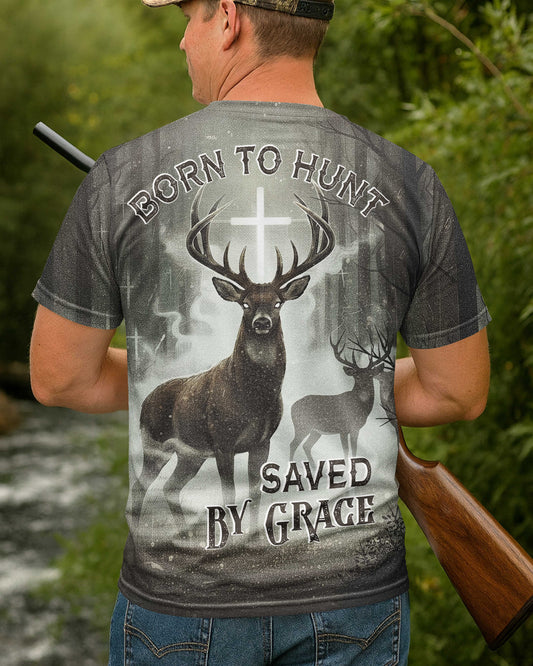 BlueJose Born To Hunt Saved By Grace, Personalized Hunting 3D Shirt