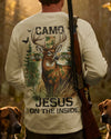 BlueJose Camo On The Outside Jesus On The Inside Shirt, Personalized Hunting 3D Shirt