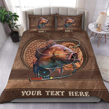 BlueJose Fishing Big Heart Personalized Bedding Set
