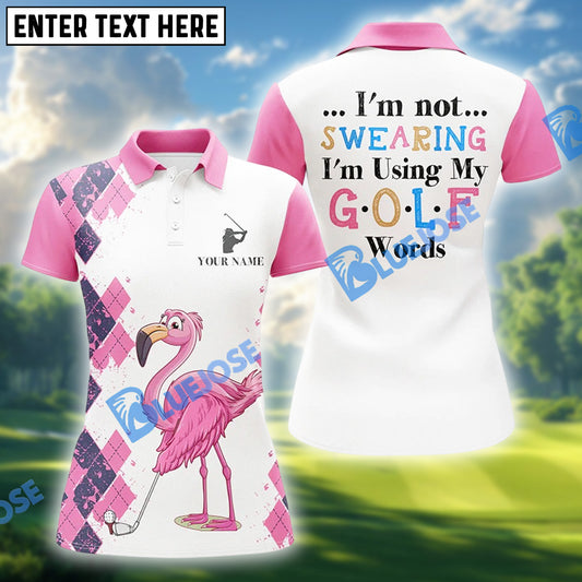 BlueJose Pink Argyle Pattern Flamingo Polo Shirt, Custom Name & Team Name 3D Shirt