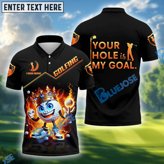 BlueJose Your Hole Is My Goal Funny Golf Polo Shirt, Custom Name Golf 3D Shirts
