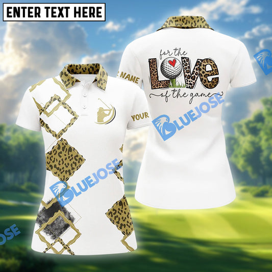 BlueJose Leopard Golf Polo Shirt, Custom Name & Team Name 3D Shirt