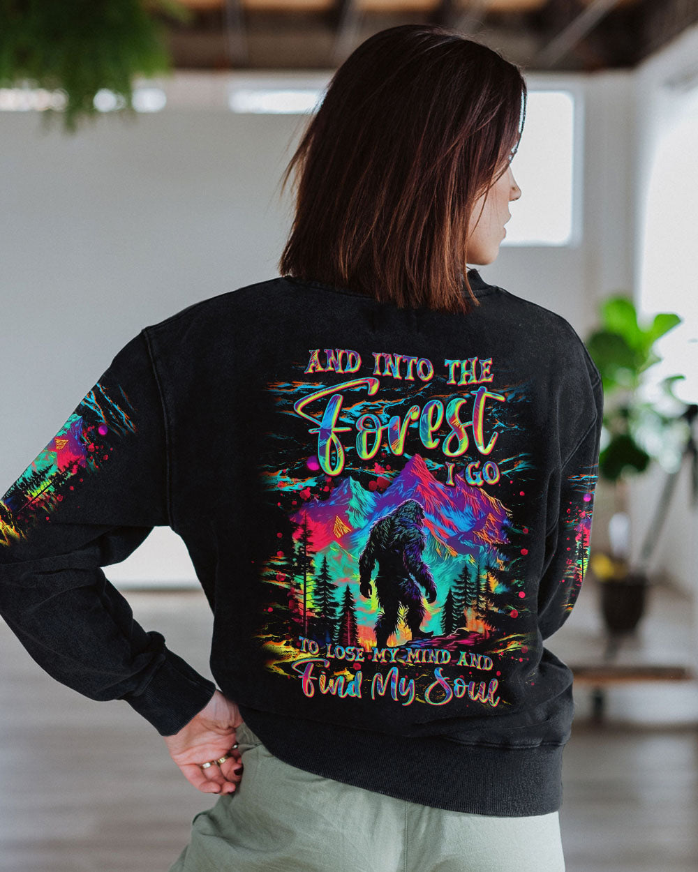 AND INTO THE FOREST I GO BIGFOOT COLORFUL ALL OVER PRINT  - TLNT2203251
