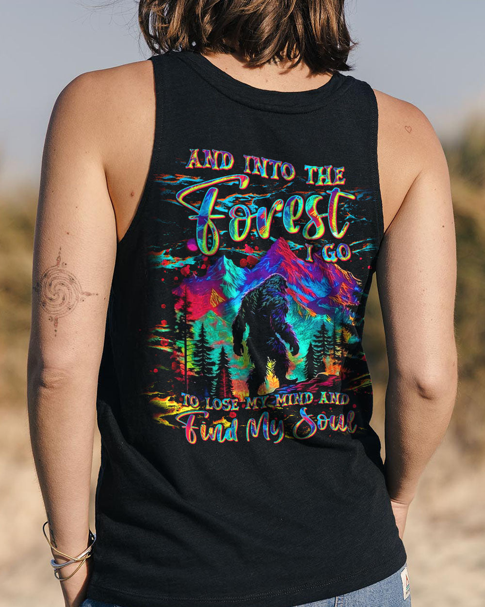 AND INTO THE FOREST I GO BIGFOOT COLORFUL ALL OVER PRINT  - TLNT2203251
