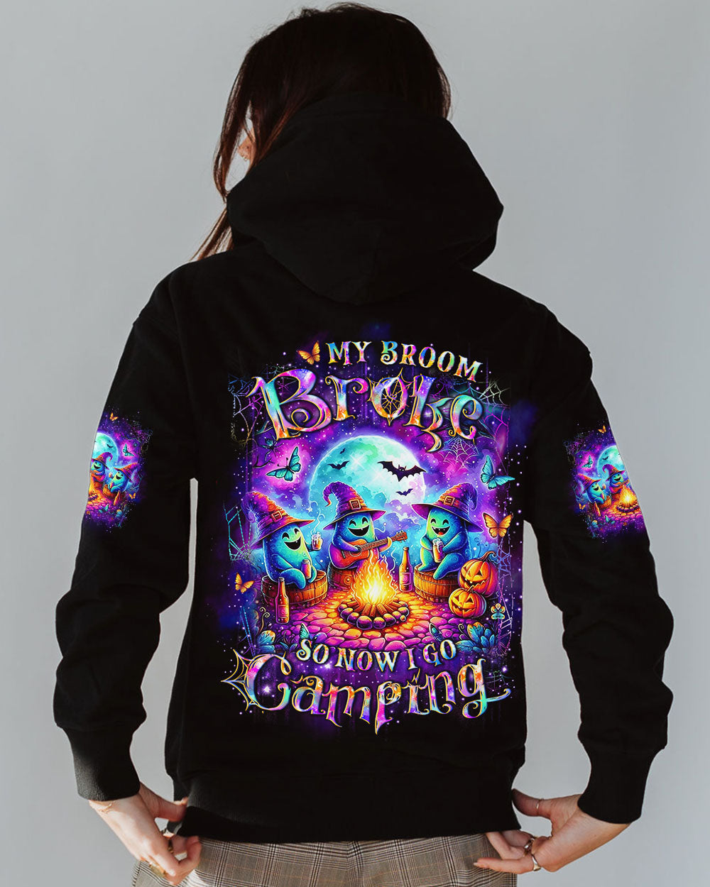 MY BROOM BROKE SO NOW HALLOWEEN CAMPING ALL OVER PRINT - YHLT0708241