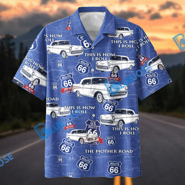 Bluejose Personalized Car Route 66 Mother Road Classic Chevy Hawaiian Shirt