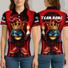 BlueJose Bowling And Pins King Flame Ball Design Customized Name, Team Name 3D Shirt (4 Colors)