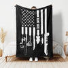 BlueJose Custom Name Fishing Black USA Flag Blanket
