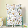 BlueJose Custom Name Fishing Pattern Blanket