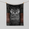 BlueJose Custom Name Hunting Fishing USA Flag Blanket