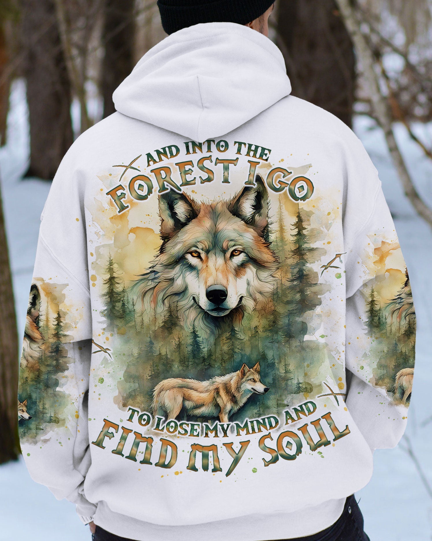 AND INTO THE FOREST I GO WOLF ALL OVER PRINT - TLNO1202251