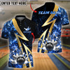 BlueJose Bowling And Pins Flame Smoke Customized Name 3D Shirt ( 6 Colors)