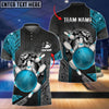 BlueJose Bowling Ball And Pins Crack Metalic Multicolor Personalized Name 3D Shirt (5 Colors), Personalized Shirts For Bowling Players