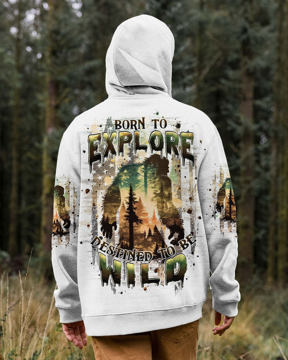 BORN TO EXPLORE DESTINED TO BE WILD BIGFOOT ALL OVER PRINT - TLPQ1309243