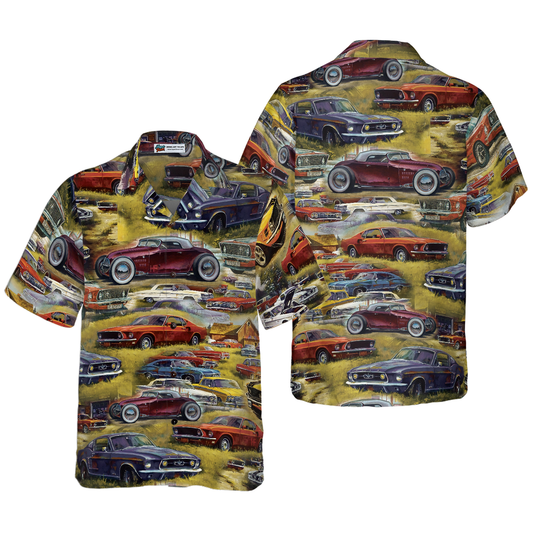 Bluejose Retro Hot Rod 3D Hawaiian Shirt