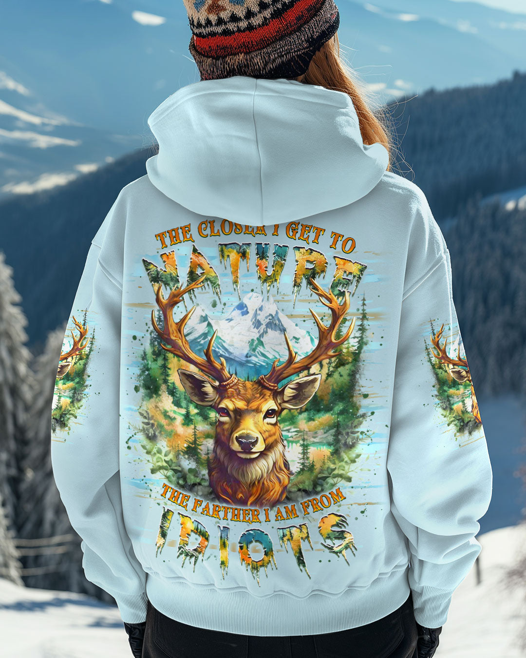 THE CLOSER I GET TO NATURE DEER HUNTING ALL OVER PRINT - YHDU1912243