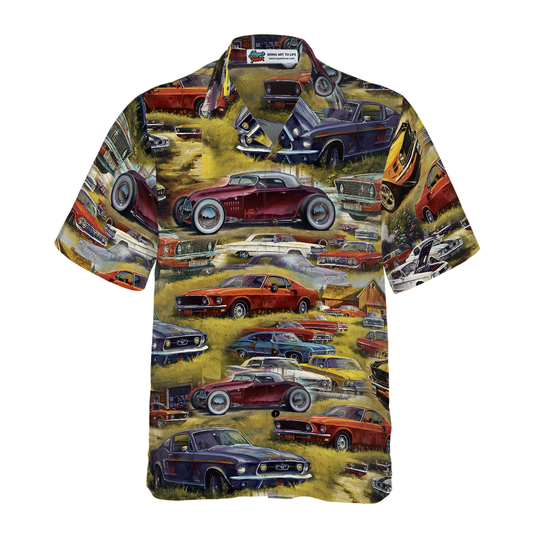 Bluejose Retro Hot Rod 3D Hawaiian Shirt
