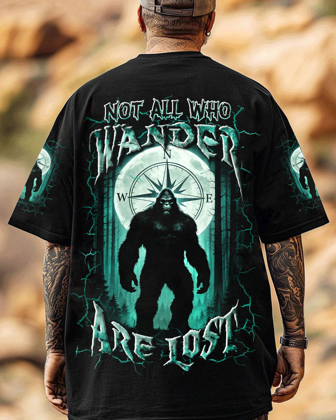 NOT ALL WHO WANDER ARE LOST BIGFOOT ALL OVER PRINT - YHLN1605252