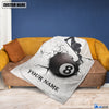 BlueJose Custom Name Billiards 8 Ball Broken Blanket
