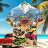 Custom Muscle Car Photo Hawaiian Shirt, Sexy Girls Sitting On Cars, Beach Pattern