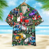 Custom Trucker Hawaiian Shirt, Gift For Trucker Lovers, Tropical Pattern F