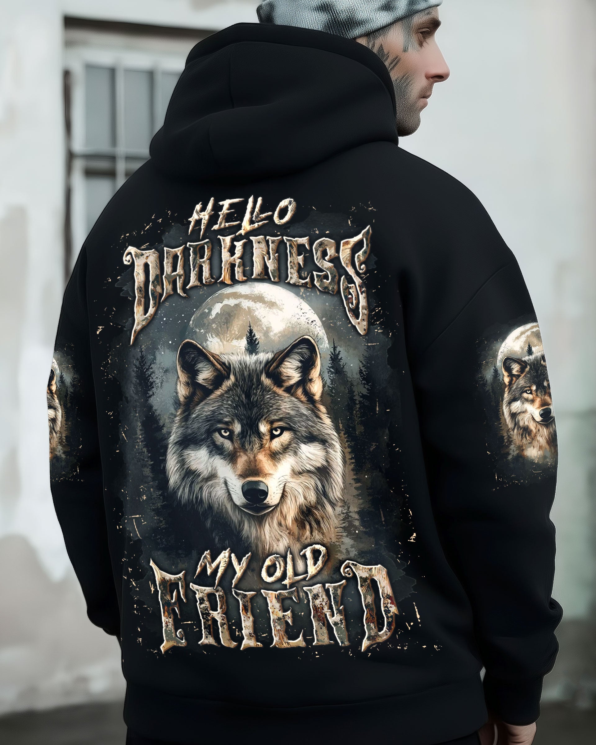 HELLO DARKNESS MY OLD FRIEND WOLF ALL OVER PRINT - YHLN1615252