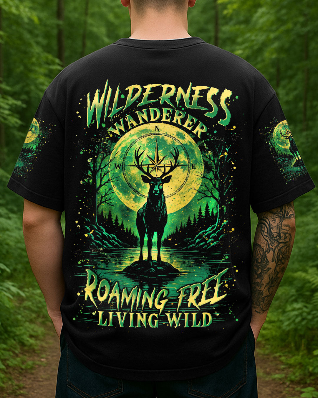 WILDERNESS WANDERER ROAMING FREE LIVING WILD DEER ALL OVER PRINT - YHLN2807252