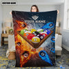 BlueJose Custom Name Billiards Fire & Water 2 Blanket