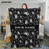 BlueJose Custom Name Billiards 8 Ball Pattern Blanket