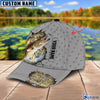 BlueJose Custom Name Walleye Fishing Grey 3D Cap