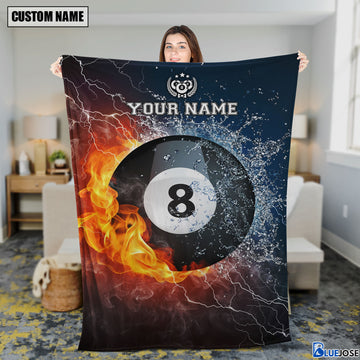 BlueJose Custom Name Billiards Fire & Water Blanket