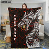 BlueJose Custom Name Billiards Dragon Blanket