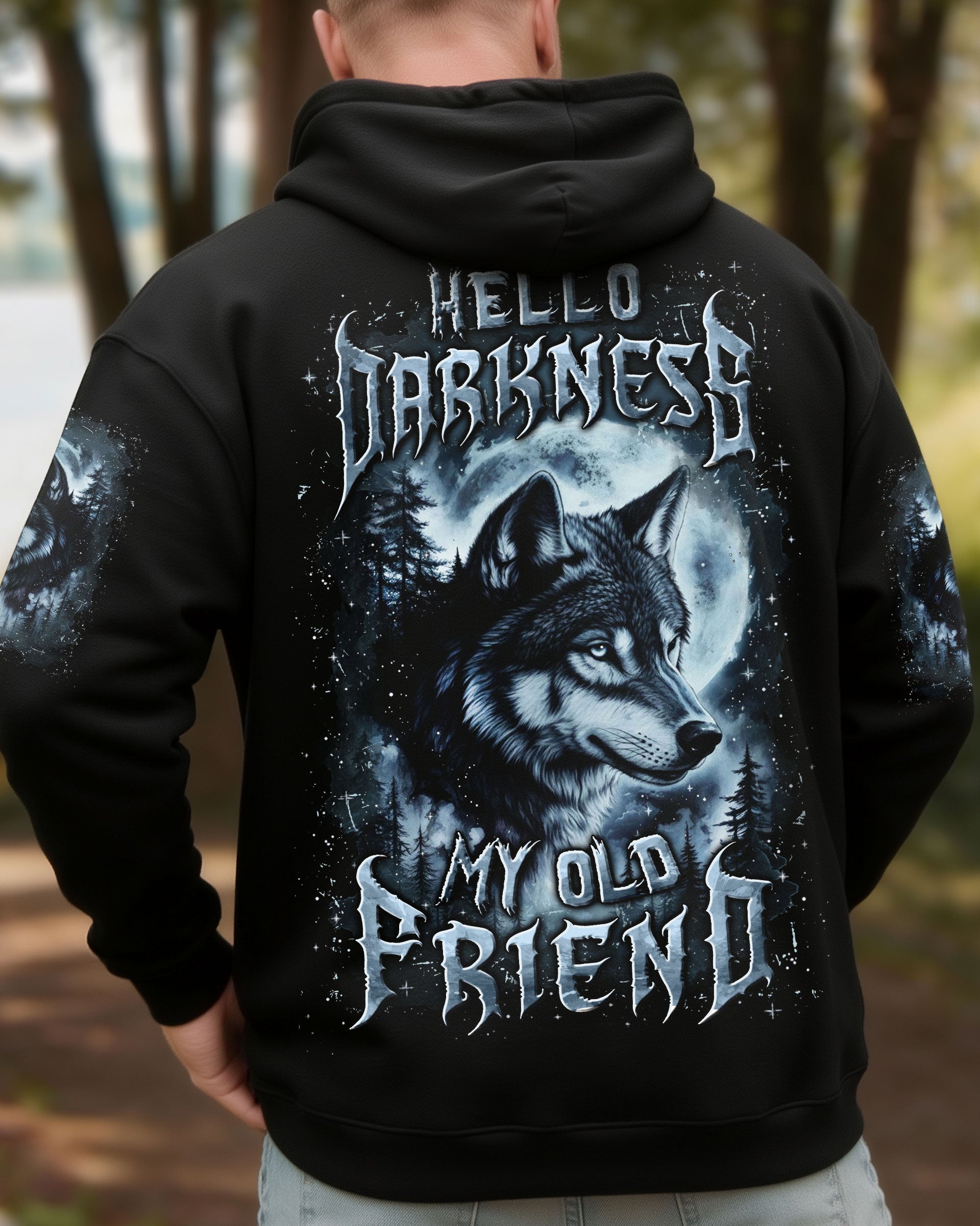 HELLO DARKNESS MY OLD FRIEND WOLF ALL OVER PRINT - YHLN2312252