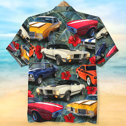 Custom Car Photo Hawaiian Shirt, Floral Pattern, Gift For Car Lovers