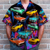 Custom Muscle Car Photo Hawaiian Shirt, Colorful Flame Pattern