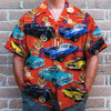 Custom Classic Car Photo Hawaiian Shirt, Tiger Pattern